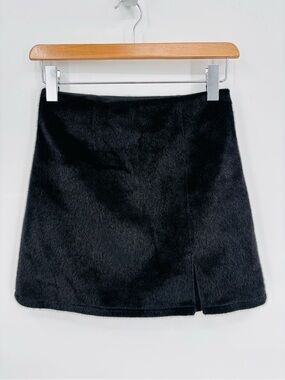ASOS design faux fur black mini skirt